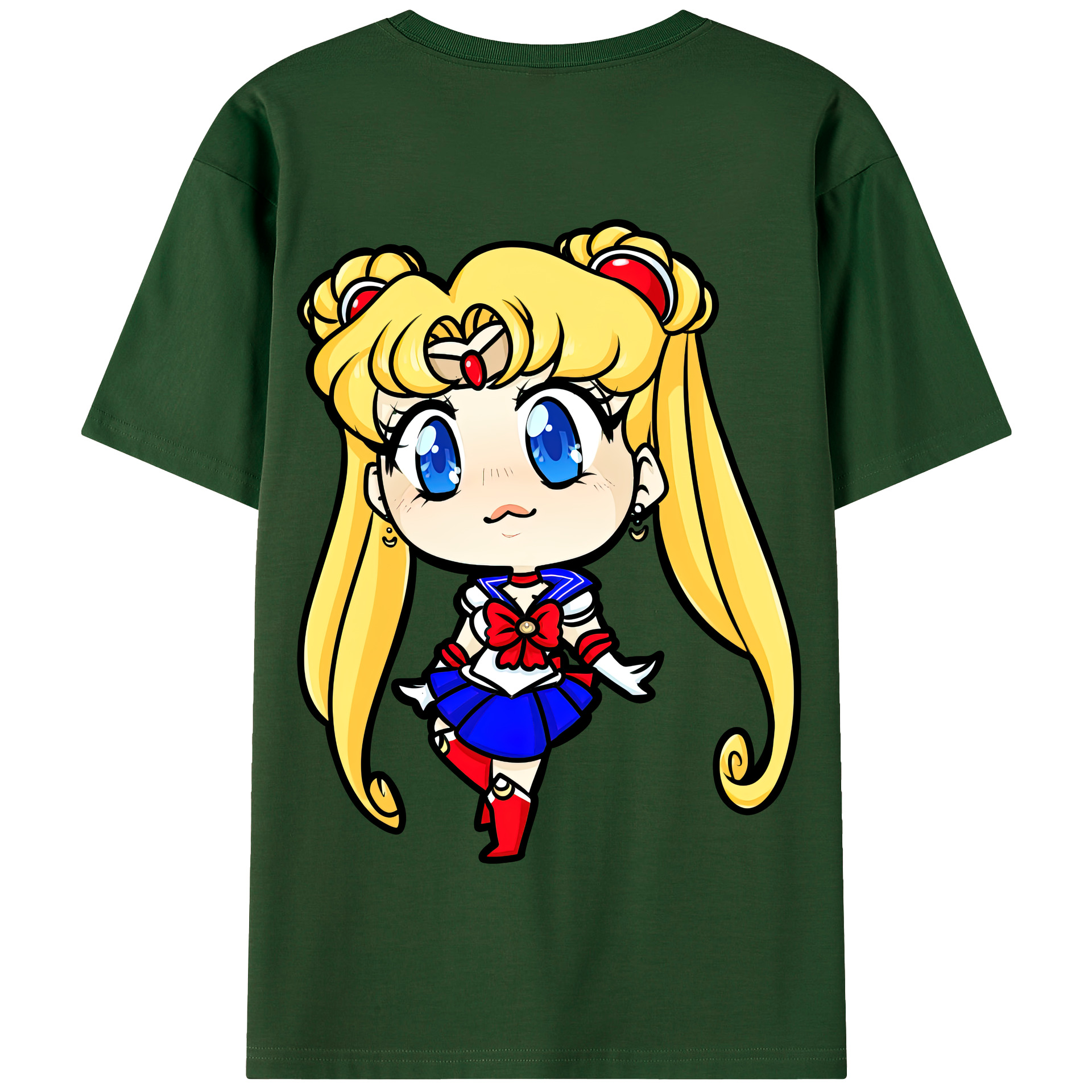 （画像用） 美少女戦士セーラームーン 月野 うさぎ つきの うさぎ Sailor Moon Tsukino Usagi 綿100％半袖Tシャツ（背面プリント）